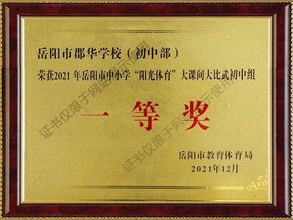 大課間大比武初中組一等獎